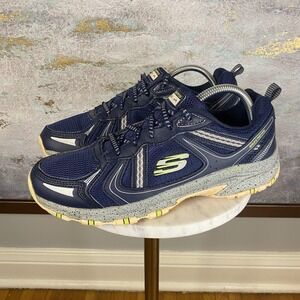 Skechers Shoes Mens Size 9.5 Blue Trail Running Hiking Mesh Sneakers Outdoor